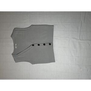 Light Gray Button-Up Knit Vest